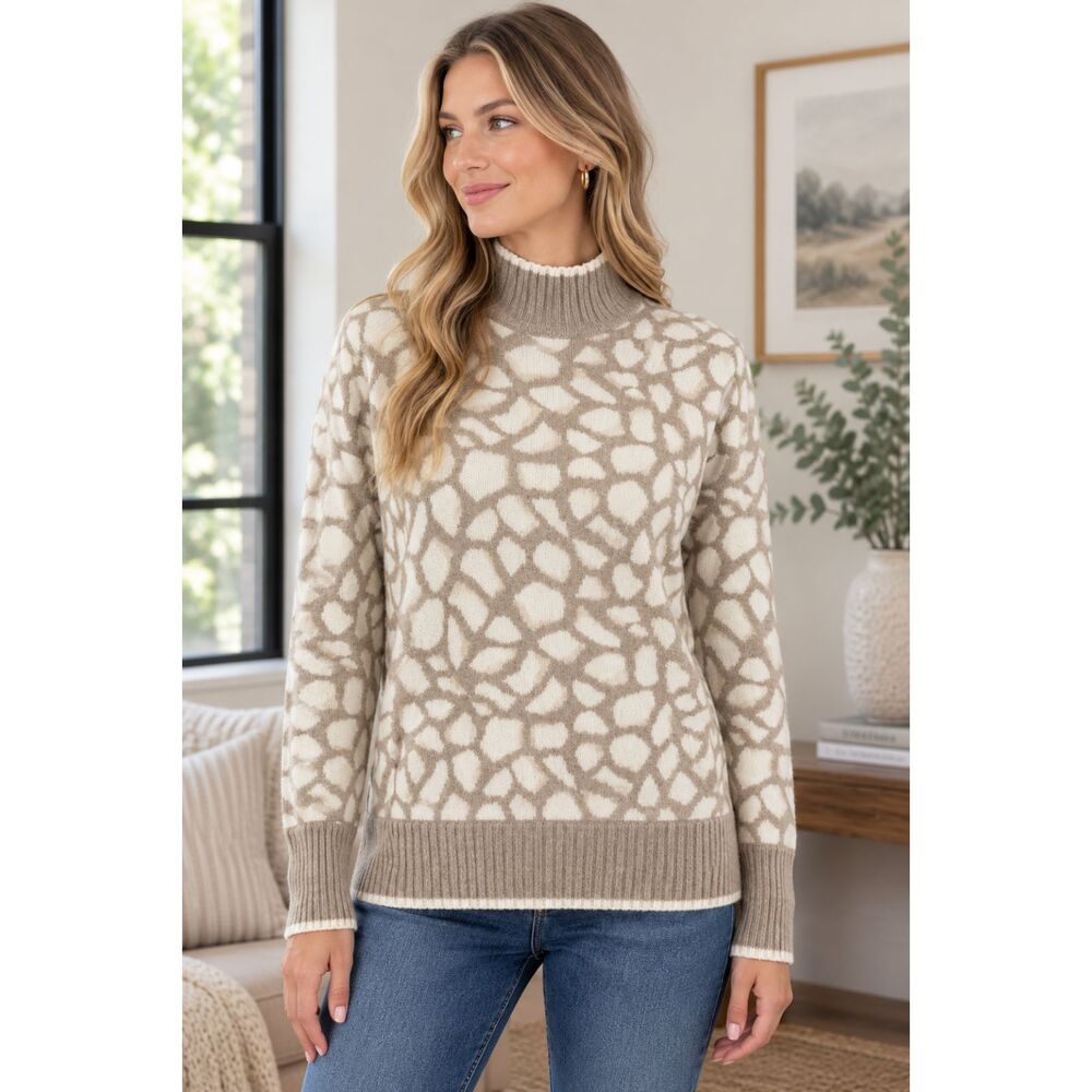 Vineyard Vines Double Knit Mock Neck Sweater Wool Cashmere Blend Women's XS